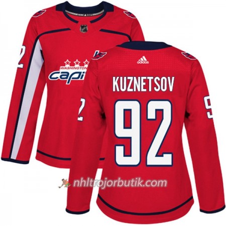 Dame Ishockey Washington Capitals Tröja Evgeny Kuznetsov 92 Adidas 2017-2018 Röd Authentic